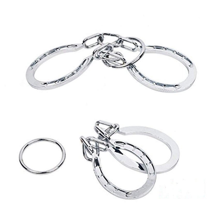 SHUYUE Classical Metal Horseshoe Puzzle Traditional Brain Teaser Puzzles Jigsaw Toy (Silver) - Image 4